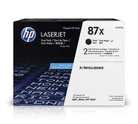 Toners HP 87X LaserJet, lot de 2 cartouches de Toners Grande Capacité Authentiques, Noir compatibles avec les imprimantes HP LaserJet (CF287XD)