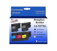 Toners (Pack de 5) LC527XL Multicolore - Rendement 3000/2000 pages - Compatible Brother MFC-J6960DW/J6975DW/J6977DW