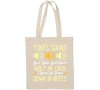 Tones sound, and roar and storm about me until I have set them down in notes Natural Cotton Tote Bag White