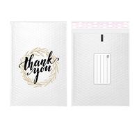 TONESPAC Lot de 25 enveloppes à bulles en polyéthylène rembourrées imperméables et auto-adhésives pour expédition, envoi, emballage, emballage en vrac, blanc, 180 x 260 mm