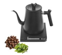 TONFEION Bouilloire électrique avec col de cygne et réglage de la température, bouilloire en acier inoxydable 1L, 45-100°C, pour café et thé, noir