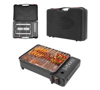TONFEION Mini barbecue à gaz de table portable 2200 W avec mallette | Réchaud à gaz de camping avec filet de barbecue et bac récupérateur de graisse, dispositif de protection contre la