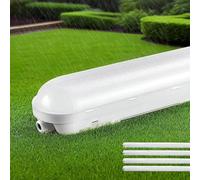 Tonffi 4 Pièce Néon LED 60cm, Réglette LED IP65 Connectable 18W [2250LM, 6000K Blanc Froid] - Luminaire Étanche Tube Lampe pour Garage, Cave, Atelier, Entrepôt