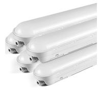 Tonffi 5 Pièces Neon LED 150 CM Reglette LED 60W 7500LM 4000K Naturel Blanc Tube Lampe Connectable Luminaire Plafonnier Éclairage pour Garage, Bureau, Atelier, Sous Sol