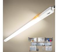 Tonffi Linkable Tube LED 150cm 60W 7000LM Reglette Neon Luminaire Plafonnier Étanche IP65, Blanc Naturel 4000K Lampe pour locaux humides pour Atelier,Cave Garage,Bureau,Cuisine