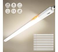 Tonffi Lot de 10 Linkable Tube LED 150cm 60W 7000LM Reglette Neon Luminaire Plafonnier Étanche IP65, Blanc Naturel 4000K Lampe pour locaux humides pour Atelier,Cave Garage,Bureau,Cuisine