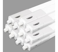Tonffi Lot de 10 Réglette LED 150cm, 60W 7000 Lumens 4000K Blanc Neutre Connectable Neon Led Tube Luminaire, Lampe de Garage IP65 Imperméable pour Garage, Cave, Atelier, Parking, Bureau, Hobby