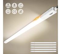 Tonffi Lot de 5 Linkable Tube LED 115cm 36W 4100LM Reglette Neon Luminaire Plafonnier Étanche IP65, Blanc Naturel 4000K Lampe pour locaux humides pour Atelier,Cave Garage,Bureau,Cuisine