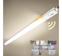 Tonffi Lot de 5 Linkable Tube LED avec Détecteur de Mouvement,115cm 36W 4100LM Reglette Neon Luminaire Plafonnier Étanche IP65, Blanc Naturel 4000K Lampe pour Atelier,Cave Garage,Bureau,Cuisine