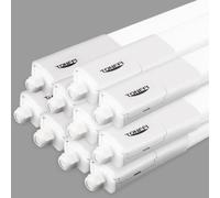 Tonffi Neon LED 115cm,10 Pièce Reglette LED 36W 4100LM Linkable Tube Led Lampe d'atelier IP65 Imperméable, Luminaire Plafonnier pour Atelier, Sous Sol, Bureau, Hobby, Grange, Blanc Neutre 4000K