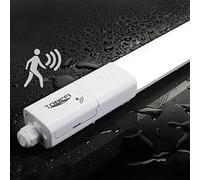 Tonffi Neon LED 115cm avec Detecteur Mouvement, Reglette LED 36W 4100LM Linkable Plafonnier Lampe d'atelier IP65 Imperméable Pour atelier garage cave couloir grenier entrepôt, Blanc Neutre