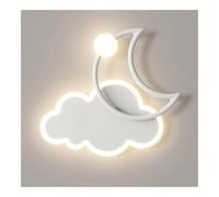 TONFON Applique murale créative en forme de nuage, en métal blanc avec abat-jour en acrylique, lanterne murale LED moderne for chambre à coucher, couloir, entrée, restaurant(Three-color light)