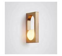 TONFON Applique Murale de Chevet dorée, Applique Murale rectangulaire en métal avec Abat-Jour Globe en Verre, Mini Lampe Murale Minimaliste Moderne for Chevet, Salon, entrée, Restaurant