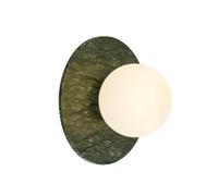 TONFON Applique Murale en marbre Vert Applique Murale Ronde en Pierre Lampe Murale Minimaliste Ronde Ultra-Mince for Chambre à Coucher Chevet Salon Salle d'étude Couloir entrée Restaurant