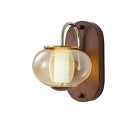 TONFON Applique Murale Industrielle Vintage en métal imprimé par Transfert d'eau Finition Grain de Bois Lampe Murale LED for Chambre à Coucher, Chevet, Salon, Couloir, entrée, Restaurant