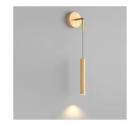 TONFON Applique Murale LED Minimaliste Nordique, Applique Murale en Grain de Bois, Longue Bande LED, Lanterne Murale de Ferme for Chambre à Coucher, Chevet, Salon(Wood,3000K)