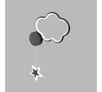 TONFON Applique murale linéaire en forme de nuage, applique murale ultra-fine en métal avec abat-jour en silicone, lanterne murale LED à anneau géométrique for chambre à coucher, chevet(Black-right)