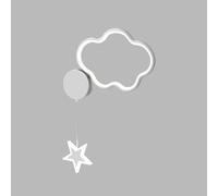 TONFON Applique murale linéaire en forme de nuage, applique murale ultra-fine en métal avec abat-jour en silicone, lanterne murale LED à anneau géométrique for chambre à coucher, chevet(White-right)