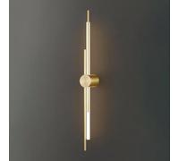 TONFON Applique Murale linéaire en Laiton, Applique Murale de Chevet Moderne à LED avec Abat-Jour en Acrylique for Chambre à Coucher, Salon, Bureau, Salle à Manger, Couloir, escaliers(Gold,83cm)