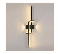 TONFON Applique murale linéaire noire en métal avec abat-jour en acrylique, lampe murale LED moderne for chambre à coucher, chevet, salon, bureau, couloir, entrée, restaurant