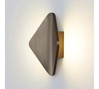 TONFON Applique murale rhombique en aluminium brossé, mini applique murale LED moderne for chambre à coucher, chevet, salon, bureau, couloir, entrée, restaurant(Coffee Gold)