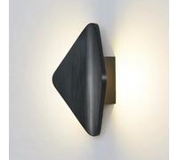 TONFON Applique murale rhombique en aluminium brossé, mini applique murale LED moderne for chambre à coucher, chevet, salon, bureau, couloir, entrée, restaurant(Black)