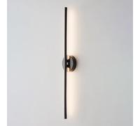 TONFON Applique murale ultra-fine à longue bande, lampe murale linéaire en laiton avec abat-jour en silicone, lanterne murale LED moderne for chevet, salon, bureau, entrée, restaurant(Middle,65CM)