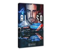 TONFON Fernando Alonso - Affiche sur toile avec autographes pour salon, chambre à coucher, décoration de style cadre, 40 x 60 cm