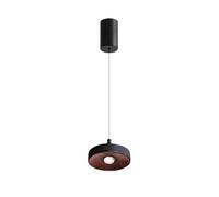 TONFON Lustre à disque en métal, abat-jour en noyer, éclairage LED moderne, lampe suspendue for îlot de cuisine, salon, chambre à coucher, chevet, salle à manger, couloir, plafonnier(3000K)