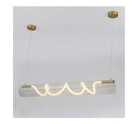TONFON Lustre à tube long en métal avec abat-jour en silicone blanc tissé, lampe LED moderne suspendue for îlot de cuisine, entrée, salle à manger, bureau, salon, chambre à coucher, bar