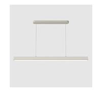 TONFON Lustre de table à manger blanc, suspension linéaire en métal avec abat-jour en acrylique, lampe LED géométrique longue for îlot de cuisine, entrée, salle à manger, bureau, salon