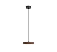 TONFON Lustre disque en noyer ultra fin en métal avec abat-jour en acrylique, lampe LED moderne for îlot de cuisine, salon, chambre à coucher, chevet, salle à manger, couloir