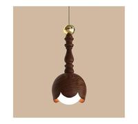 TONFON Lustre en bois de noyer, suspension en métal, lampes de chevet, lampe suspendue LED moderne for îlot de cuisine, salon, chambre à coucher, salle à manger, couloir, plafonnier