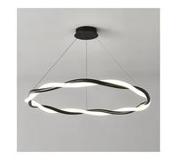 TONFON Lustre ultra fin en spirale métallique avec abat-jour en acrylique, lampe LED moderne suspendue for îlot de cuisine, entrée, salle à manger, bureau, salon, chambre à coucher, bar