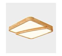 TONFON Plafonnier d'intérieur en bois carré LED plafonnier plat abat-jour en acrylique éclairage à la mode plafonnier for salon chambre salle à manger cuisine salle d'étude couloir(40cm)