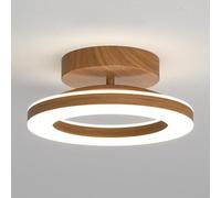 TONFON Plafonnier LED à intensité Variable, Semi-encastré, réglable, Moderne, Rond, en métal, for Couloir, Balcon, entrée, Hall d'entrée, Cage d'escalier(Walnut Color,20cm)