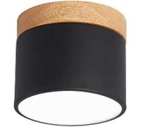 TONFON Plafonnier LED minimaliste moderne avec cadre en grain de bois, plafonnier LED intégré for restaurant, salon, chambre à coucher, salle à manger, cuisine, couloir, hall d'entrée(Black,Tricolor l