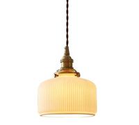 TONFON Suspension rétro en céramique blanche, lustre créatif en céramique, finition laiton, luminaire suspendu for îlot de cuisine, salon, chambre à coucher, chevet, salle à manger, couloir, plafonnie