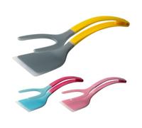 Tong Spatula Flipper Combo, 2-In-1 Egg Turner with Ergonomic Handle, Multipurpose Cooking Tool for Bread, Fish, Toast, Steak, Pancake, Frying, Sturdy Silicone, 12.05x3.31in