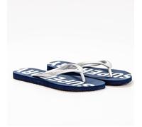 Tongs Superdry Code Essential bleu foncé blanc argenté femme - S
