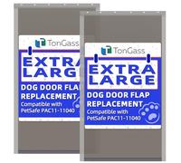 TonGass PAC11-11040 Lot de 2 rabats de rechange extra larges pour porte pour chien compatible avec la porte PetSafe Freedom pour chien 34,8 x 61,5 cm avec fermeture magnétique, résistant aux
