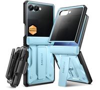 Tongate Étui de protection pour Samsung Galaxy Z Flip 7 avec protection d'écran de confidentialité, support et clip de ceinture, protection des charnières, antidérapant, protection militaire complète