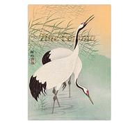Tongda Decor Affiche d'art mural japonais deux grues Ohara Koson japon gravure sur bois impression sur toile oiseau Animal Vintage décoration de la maison 60x85 cm sans cadre