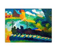 TongDaZhuangShi Par Wassily Kandinsky《Chemin de fer à Murnau》Peintures abstraites sur toile Affiches et impressions Décoration de la maison 40x52cm sans cadre
