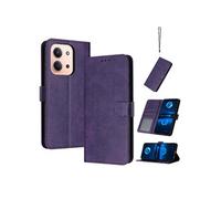 Tongez Etui Pour Xiaomi POCO C85 Bicelle Avec boucle Couleur pure Avec fente pour carte Cuir PU Violet