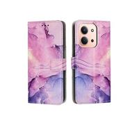 Tongez Etui Pour Xiaomi POCO C85 Insertion de carte Marbre peint Rabat à boucle Etui Portefeuille Violet