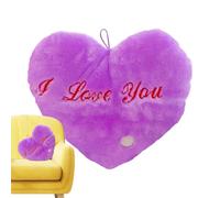 tongfeng Oreiller en Forme de cœur, Oreiller Lumineux, Oreillers LED en Forme de cœur pour la Saint-Valentin, Peluche à câliner I Love You 14,17 Pouces, veilleuse en Peluche pour décoration de la