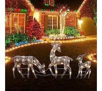 TONGFENG Renne Lumineux Noël Extérieur LED | Cerf Illuminé Décor | Ornement en Métal pour Fête, Jardin, Cour, Vacances, Décoration d'Hiver