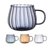 tongfeng Tasses à citrouille en verre - Gobelet transparent en forme de citrouille - Tasse à citrouille d'Halloween - Tasses à café et à thé antidérapantes esthétiques - Tasse transparente avec anse