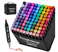 Tongfushop 100+2 Feutre a Alcool, Marqueurs à Double Pointe Séchage Rapide en 2 Seconde, Feutres Coloriage Adulte pour le Dessin, Conception, Rendu, Lettre, Affiche, Entretoises Anti infiltration
